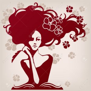 15750206-woman-looking-thoughtfully-and-comes-up-with-poems-Stock-Vector