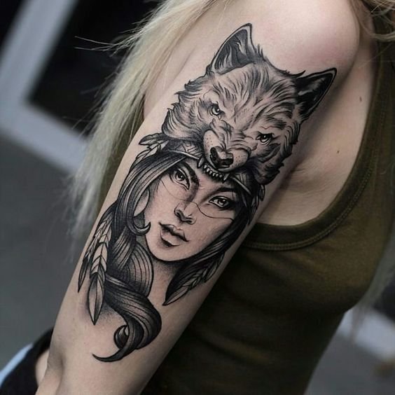 Wolf Woman Tattoo