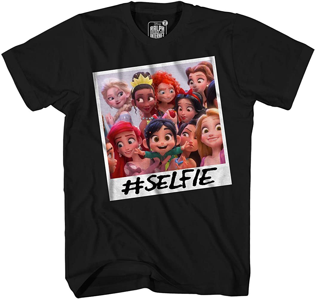 Amazon.com: Disney Wreck It Ralph Princess Selfie Vanellope Funny Humor  Men's Graphic T-Shirt(Black,Large): Clothing